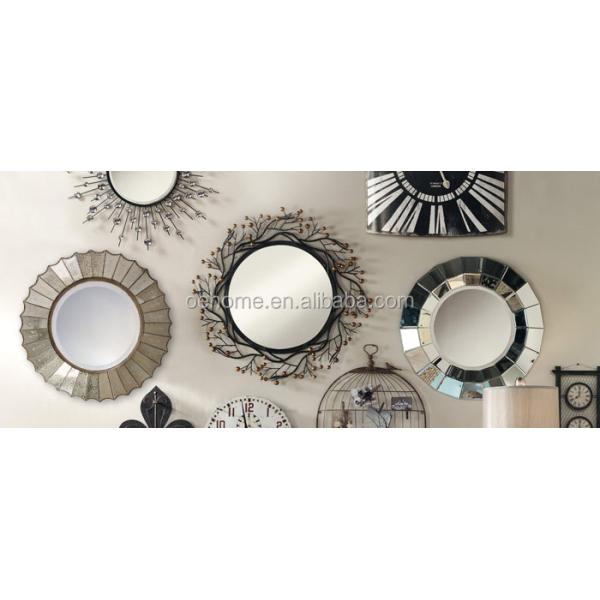 Antique Brass Arched Wall Mirror Oversized Round 100cm