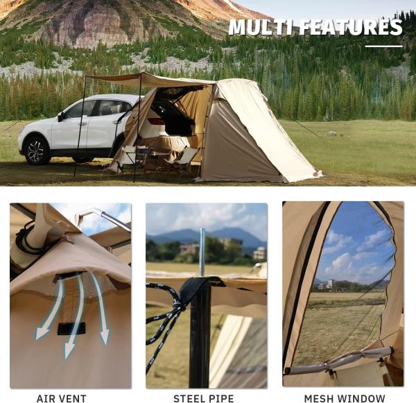 SUV Car Tent, Tailgate Shade Awning Tent for Camping, Vehicle SUV Tent Car Camping Tents for Outdoor Travel