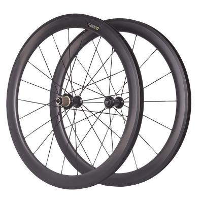 V Brake Rims 700c Bicycle Wheelset 50mm Carbon Fiber Pillar 1423 Spokes
