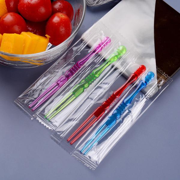 Food Grade Small Plastic Forks For Fruit Wrapped Plastic Forks