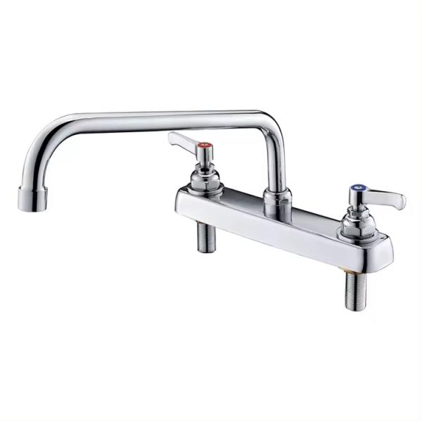 Wall Mounted Brass Mixer Tap Kitchen Faucet Hot Cold Water Mixer for Commercial Kitchen