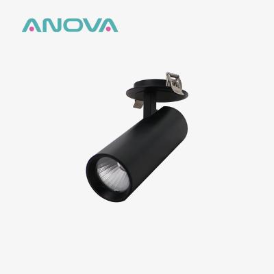 1575lm Luz LED ajustável 2700K 4000K Semi Recessed Downlight Iluminação de pista negra