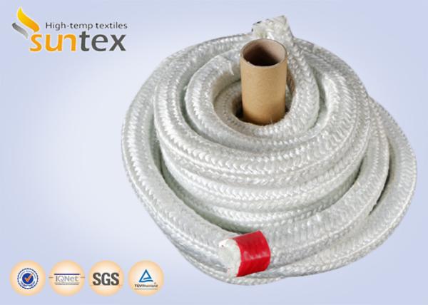 Gaxeta da corda da fibra de vidro da isolação térmica 550C para chaminés da fornalha industrial