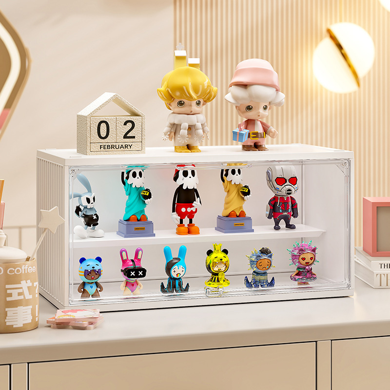 Modern Clear Acrylic Like Toy Display Box  Multi-Layer Organizer for Figurines Collectibles Dust-Proof