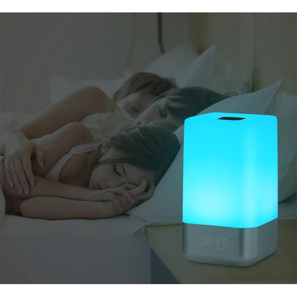 Colorful LED Wake Up Light , 5 Natural Sounds / Sunrise Simulation Alarm Clock