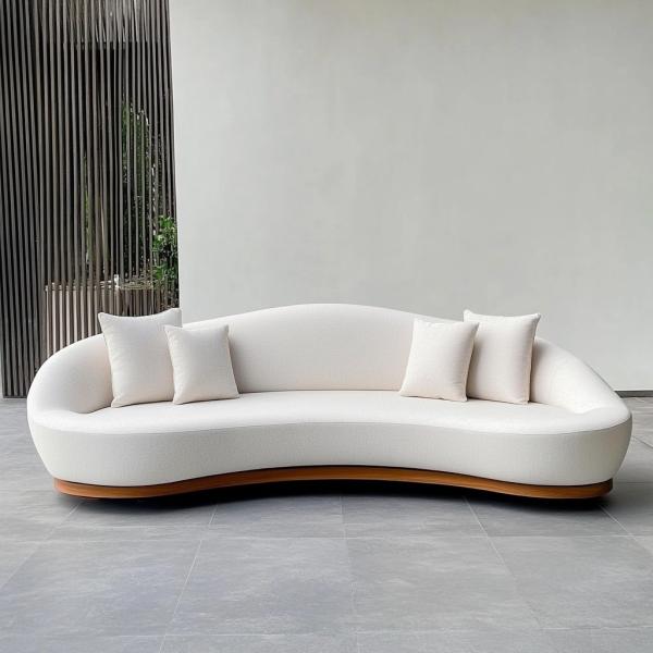 Italian Velvet Sofa Fabric Leisure Curved Couch Set Modern Unique Living Room Sofa For Modern Lounge