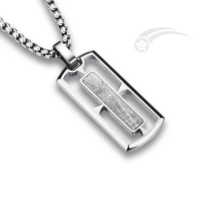 Hollowed Rectangle Meteorite Stainless Steel Pendant Unisex Fashion Jewelry