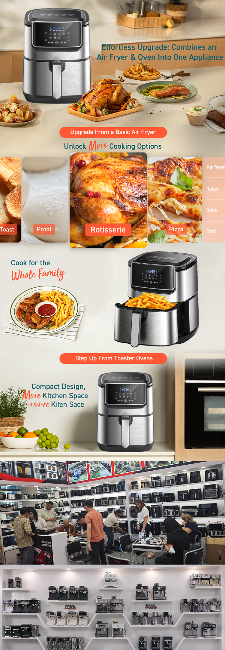 Digital Dual Touch Screen Air Fryer Multi Functional Kitchen Appliance