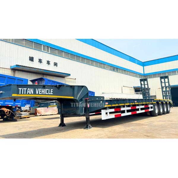 TITAN 4 Axle 100 Ton Lowbed Semi Trailer Low Bed Truck Trailer Loader for Sale