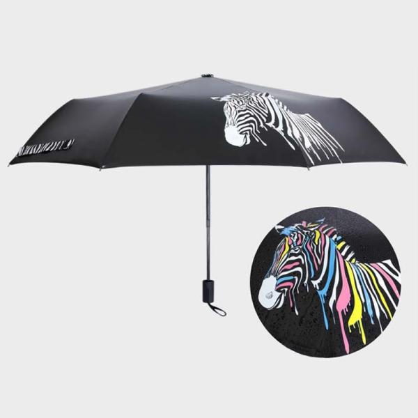 Customized Black Coated Color Changing Umbrella with Steel Ribs and Polyester Fabric