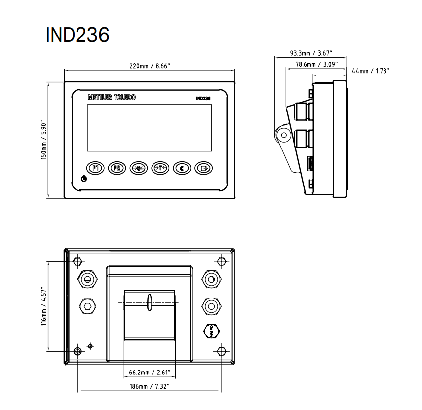 Rugged Weighing Indicator Mettler Toledo Weighing Terminal IND236 For Harsh Environment