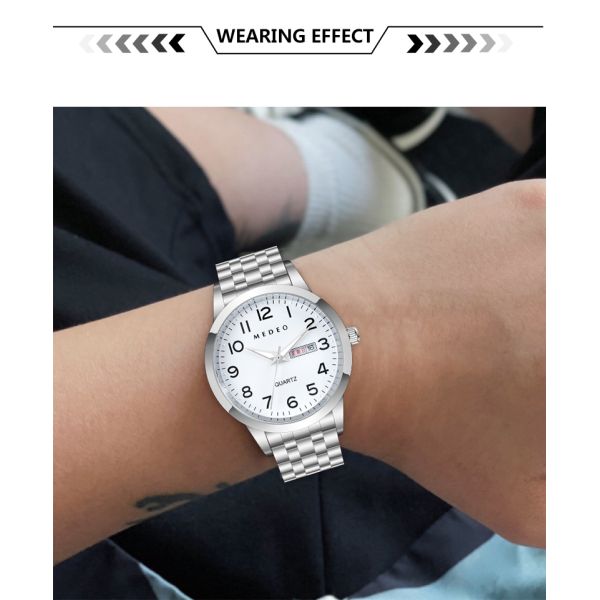 Silver Stainless Steel Quartz Watch With Japanese Movement