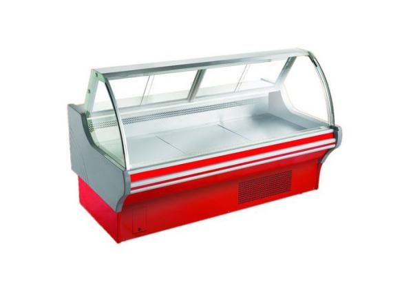 Mostra fria da carne do equipamento de refrigeração do marisco do exemplo do supermercado fino de R404a para a restauração