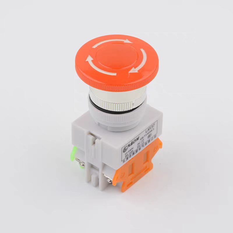 Red Mushroom Push Button Switch Self Locking Emergency Stop Waterproof Momentary Operation Elevator Emergency Stop Box