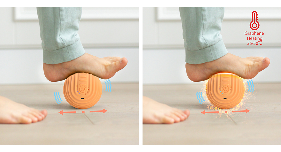 Oem Vibration Self Heating Deep Tissue Small Hand Grips Pain Massage Ball Roller Relief Fitness Massage Ball for Sore Muscle