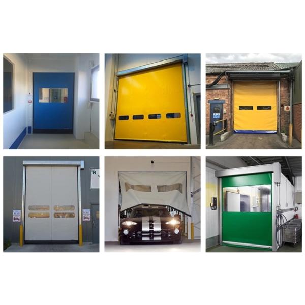 Высокая безопасность высокая скорость ПВХ Roll Up Rapid Shutter Door 304 Нержавеющая сталь Внутренняя алюминиевая решетка