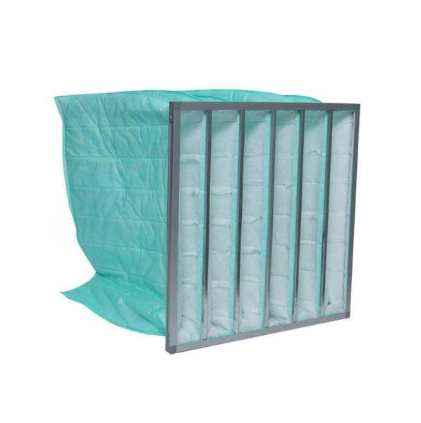 Aluminum Frame HVAC F6 Synthetic Fiber Pocket Bag Air Filters With  6 Pockets