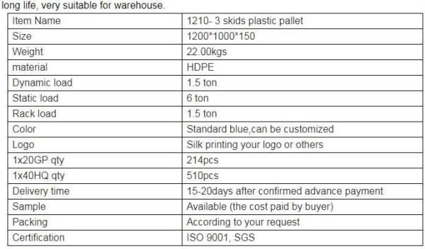 Light weight one time plastic pallets for transport and storage, Heavy duty cross bottom plastic pallet with 6 runners