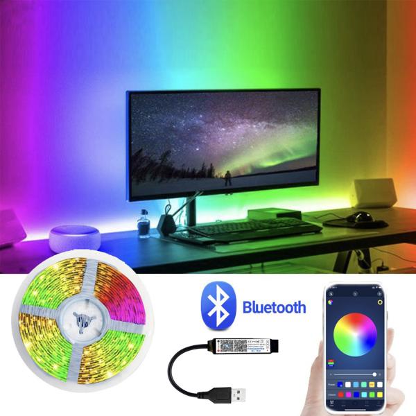 24keys Blueteeth Control 5m RGB Strip Light Set Light Strings For Country Markets