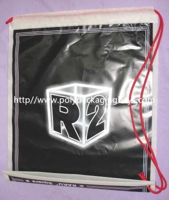 Único ombro da trouxa plástica relativa à promoção do cordão do LDPE do CPE, preto