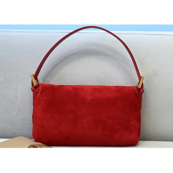 Classic Single Strap Shoulder Bag Pure Color Underarm Bag Baguette Bag