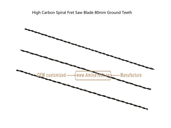 High Carbon Spiral Fret Saw Blade 80mm Ground Teeth,Power Cut for Carton Moulder, Carving Hole on Wood or PVA
