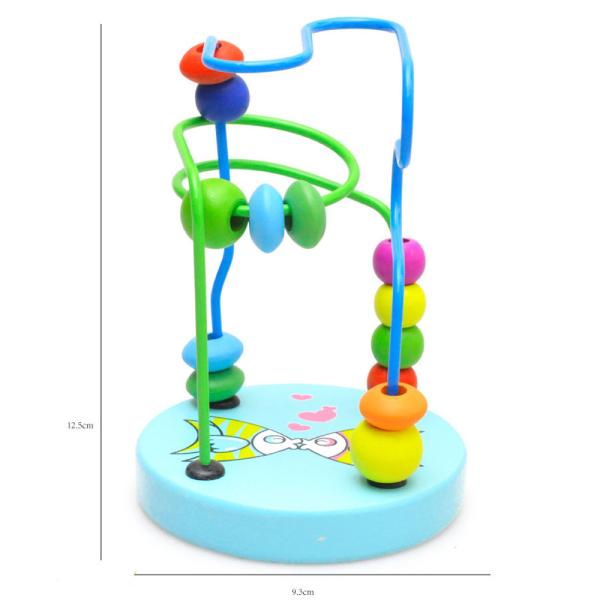 Big Bricks 9.3cm Wooden Around Beads Toy Colored ISO9001