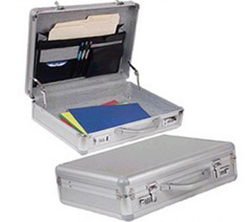 Hard Sided Aluminum Briefcase Tool Box 13 Inch For Laptop Carrying