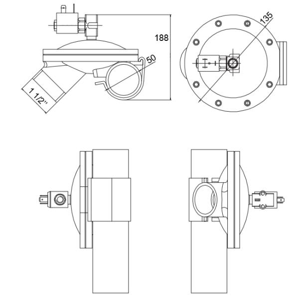 1 vanne électromagnétique pneumatique du diaphragme DN32 de 1/2 » pour l'usine d'alimentation des animaux