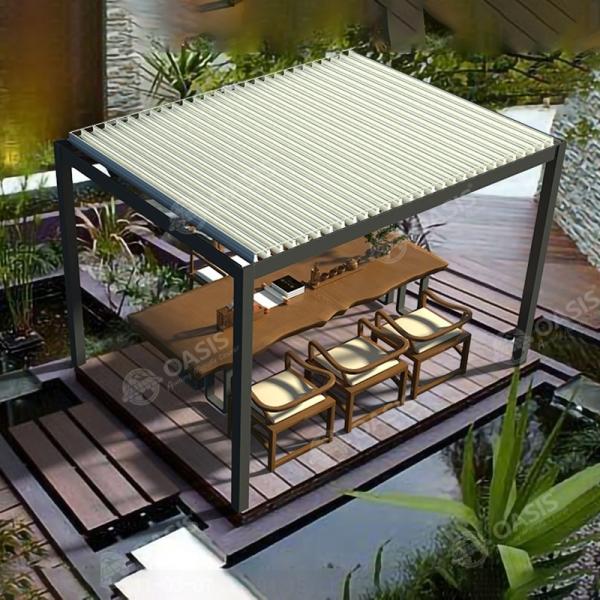 Mansions Motorized Aluminium Alloy Pergola Factory Prices Custom Made Sizes