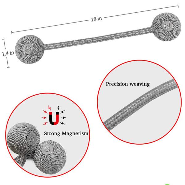 Decorative Rope Magnetic Curtain Tiebacks Clip For Home Office