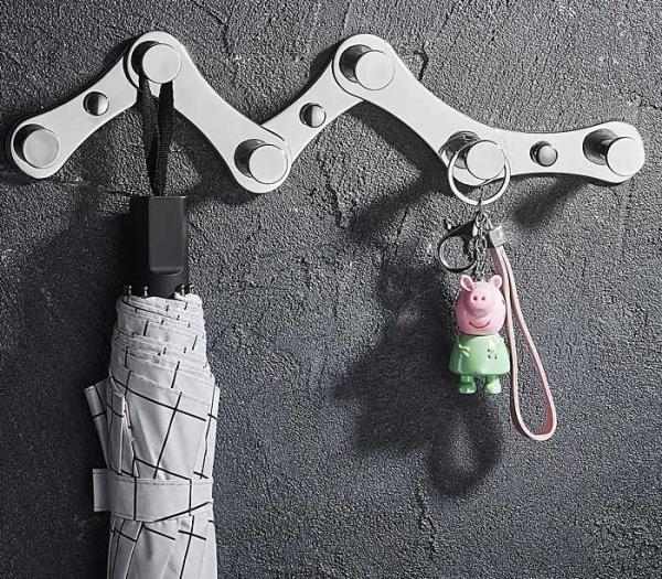 Expandable Foldable Stainless Steel Robe Hooks With Mirror Polishing Finish