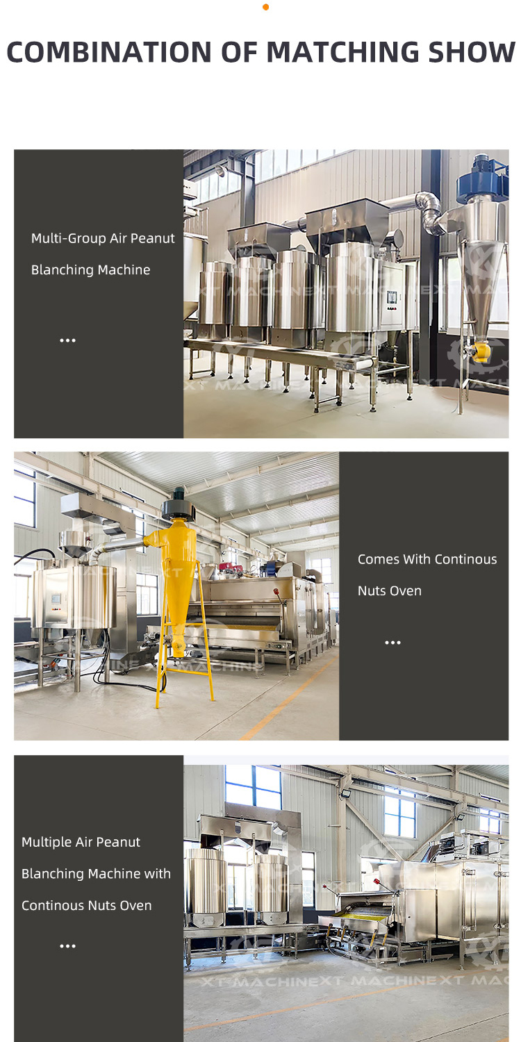 Automatic Peanut Skin Blanching Machine XT Machine PLC Controlled Nut Peeler for Almond Pistachio Dry Peeling