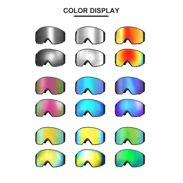 Customized Color Ski Goggles for Magnetic Anti-fog UV400 Protection and Craftsmanship