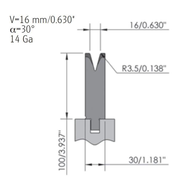 42CrMo 30 度プレスブレーキ 切片 CNC シングル V 底型