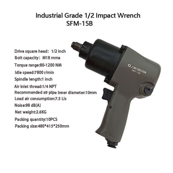 Customized 1/2 Inch Pneumatic Impact Wrench with 80-1200 NM Torque for Auto Repair
