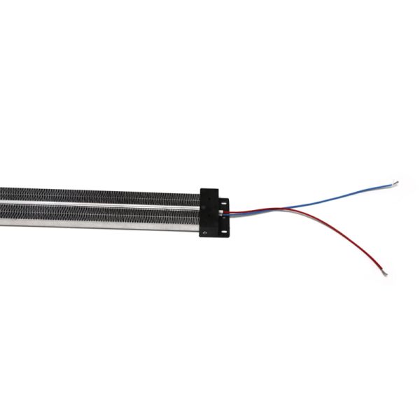 Elemento calefactor PTC de 24 V a 220 V con aleta de aleación de aluminio corrugado y cable de goma de silicona de alta temperatura