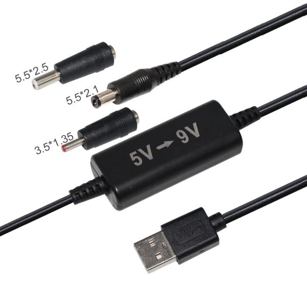 USB 2.0 подключатель к DC Jack Мужчина Buck DC Power 5V до 12V Step Up Converter Cable Set Стандартный тип Белый/Черный