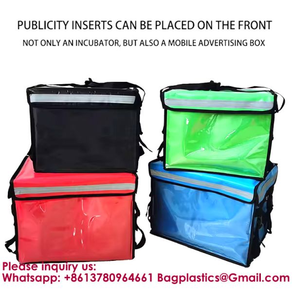 Large Rigid Insulated Delivery Food Bag Large Capacity Pizza Delivery Cooler Bag Backpack-style Delivery Insulated Box Large Capacity Foldable Waterproof