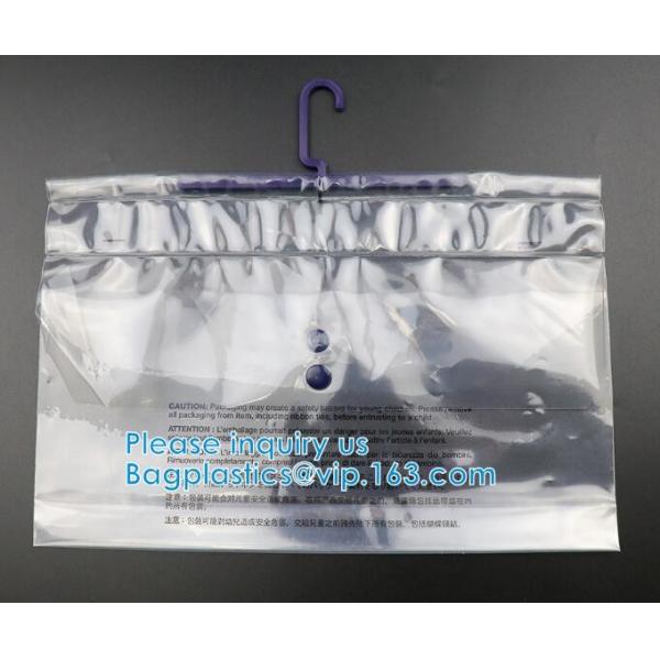 Swimwear Packaging Pouch With K Top, Gusset Bag Bikini Zipper Packaging Bags, Hanger Hook Underwear