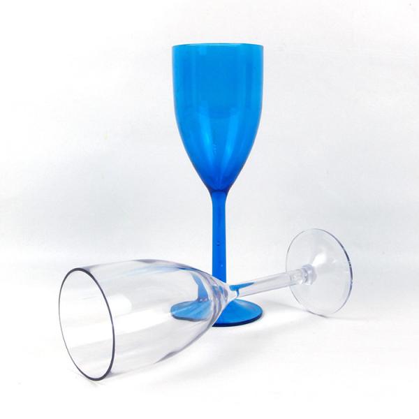 9oz Clear Solid Plastic Champagne Glasses For Parties Customized Color Logo