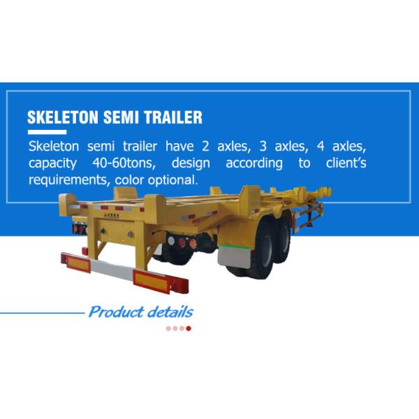 ABS Anti-lock Braking System 20 FT Double Axle Container Trailer Chassis Semi Trailers