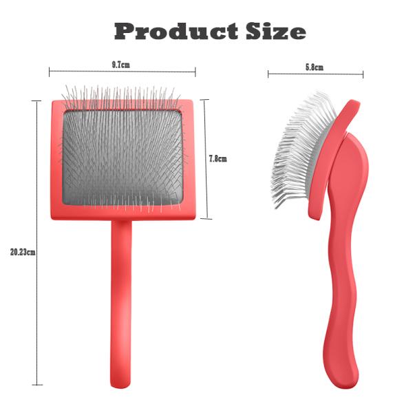 Cepillo de limpieza con alambre para mascotas mango de madera de metal pin largo y pin de deslizamiento para perros de tamaño mediano