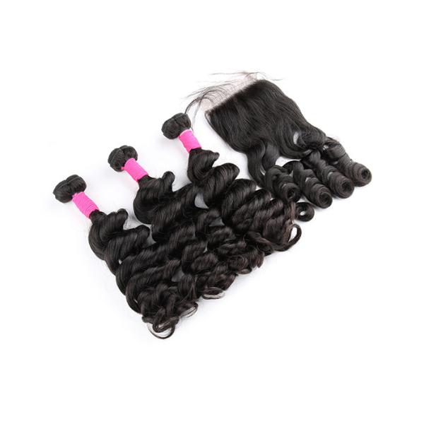 8 Inch Grade 6A Virgin Hair / Big Curl Brazilian Human Hair Extensions