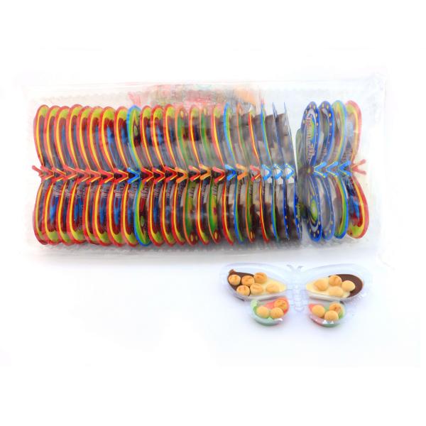 Multicolor Animal Shaped Chocolates With Butterfly Shape / Ball Shape Biscuit