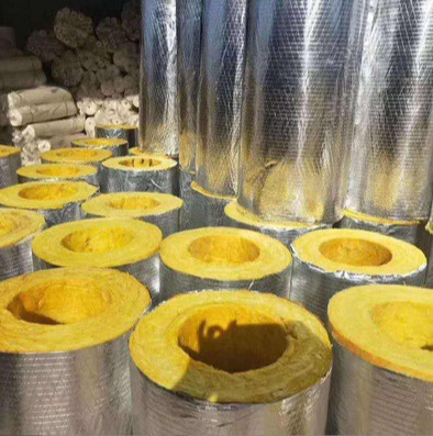 50mm Yellow Glass Wool Thermal Insulation Tube Boiler Pipe Insulation