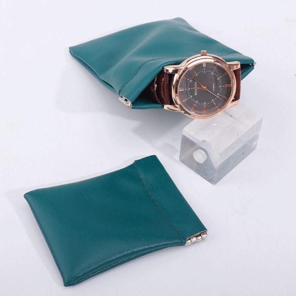 Biodegradable Fruit Leather Bag Leather Spring Clip Storage Bag Jewelry Bag Portable Shrapnel Automatic Closing To Organize Small Accessories