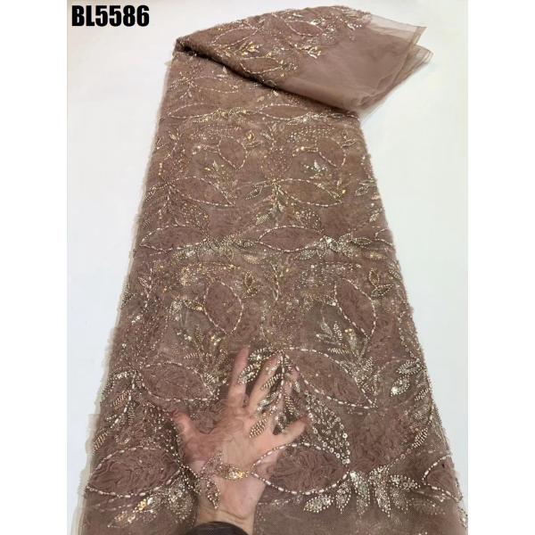 2023 new and high quality  Australian beaded lace wedding dress with shiny beaded Europe and America lace for wedding for party