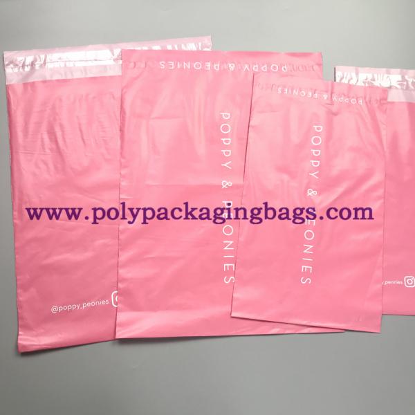 Pink Opaque 0.14mm Self Adhesive Plastic Bags For Shipping Mailing
