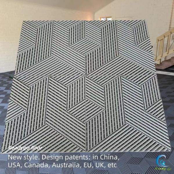 Modern Gray Plastic Interlock Flooring Tile for Indoor and Outdoor Use
